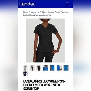 Landau Proflex Women's 3-Pocket Mock Wrap Neck Scrub Top